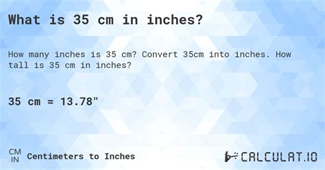 35cm into inches|Convert 35 cm to inches